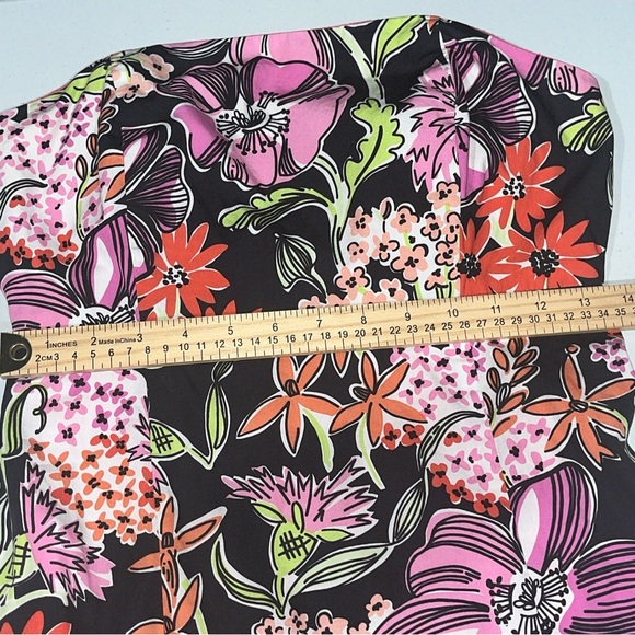 Lilly Pulitzer Petite 8 Sabrina Strapless Dress Black Flower Market Vintage 90’s - Picture 14 of 15